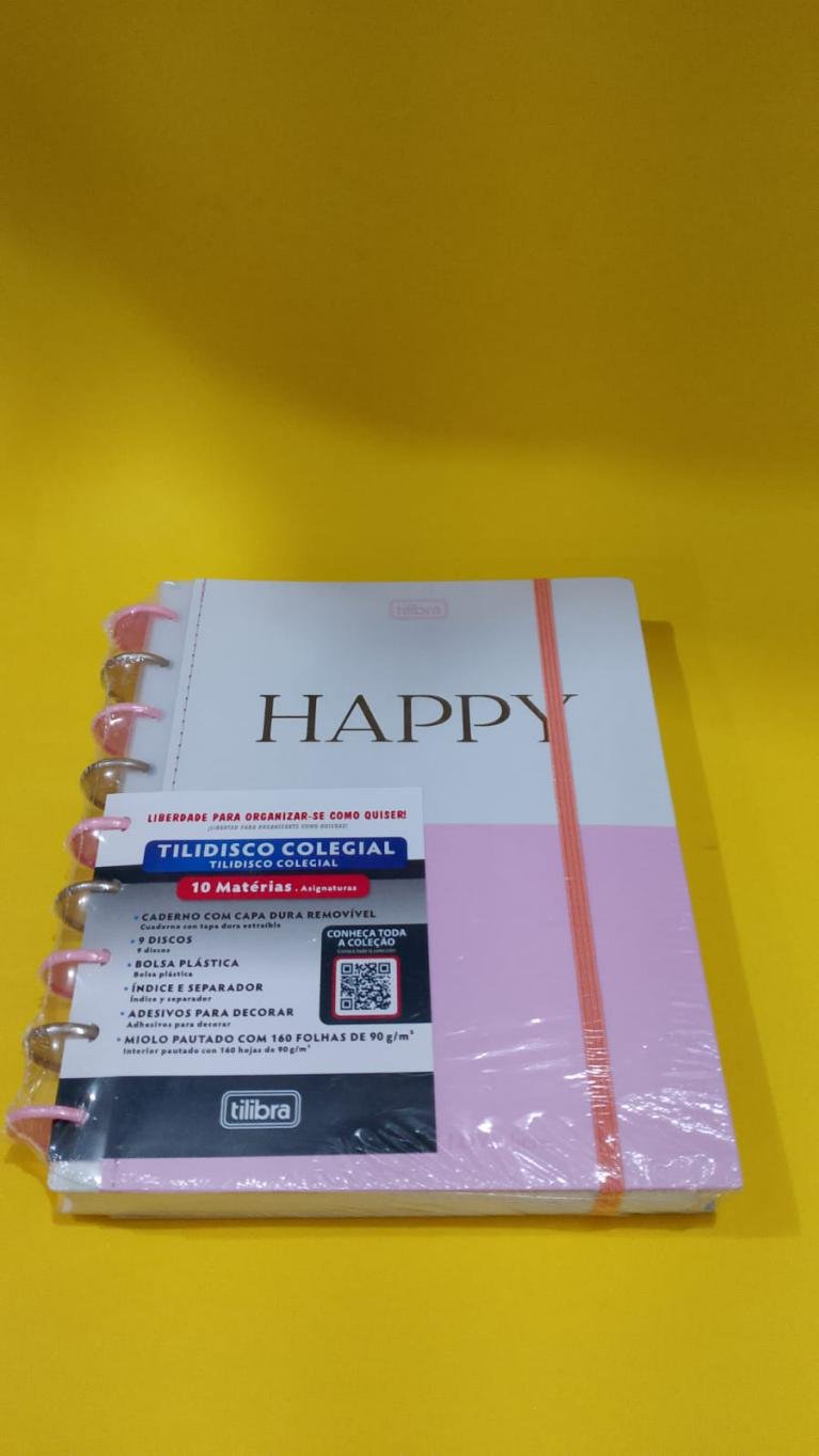 Caderno de disco Tilibra Happy disponível em Vilhena