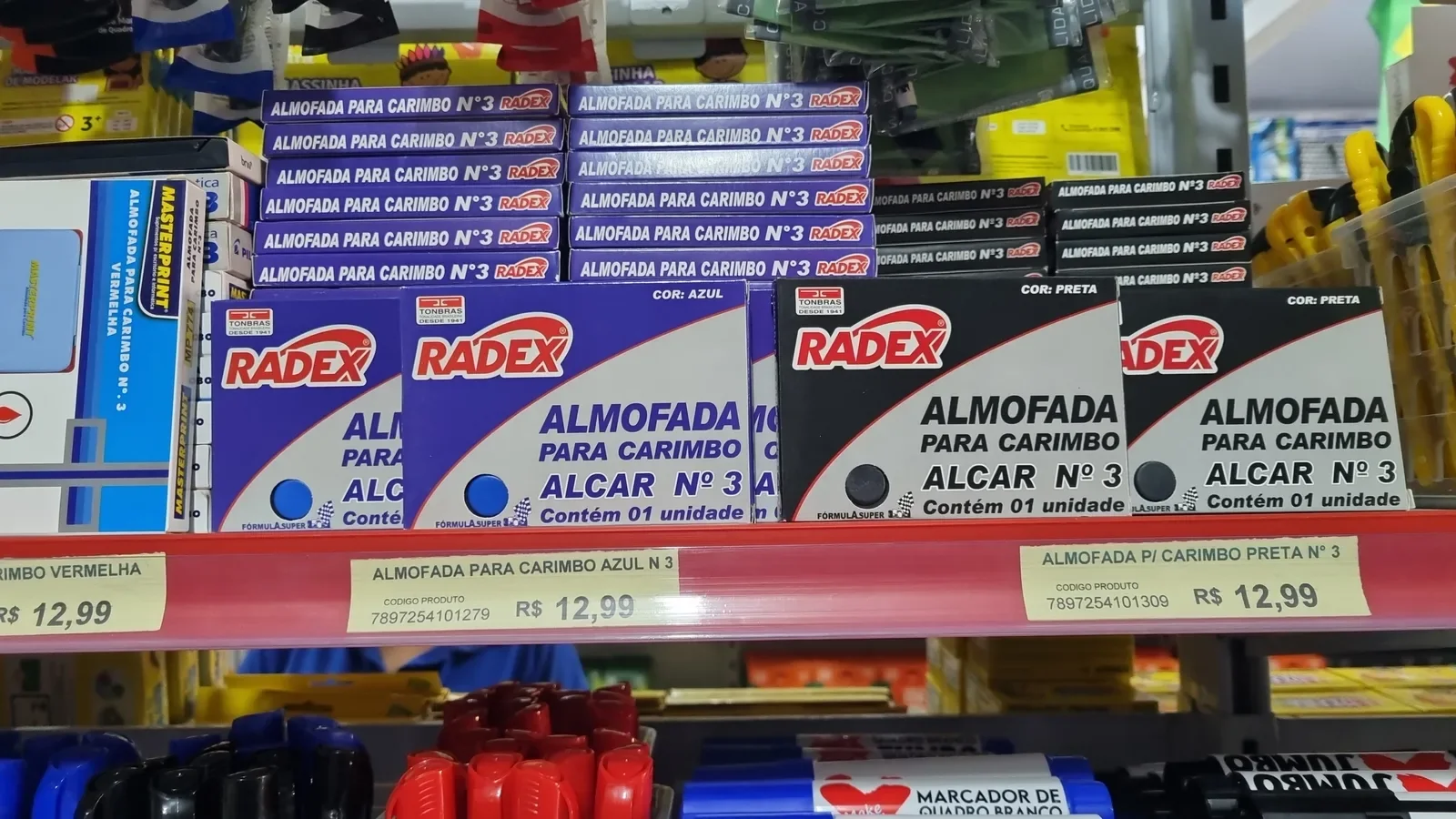 Almofadas para carimbo radar na Papelaria Popular em Vilhena