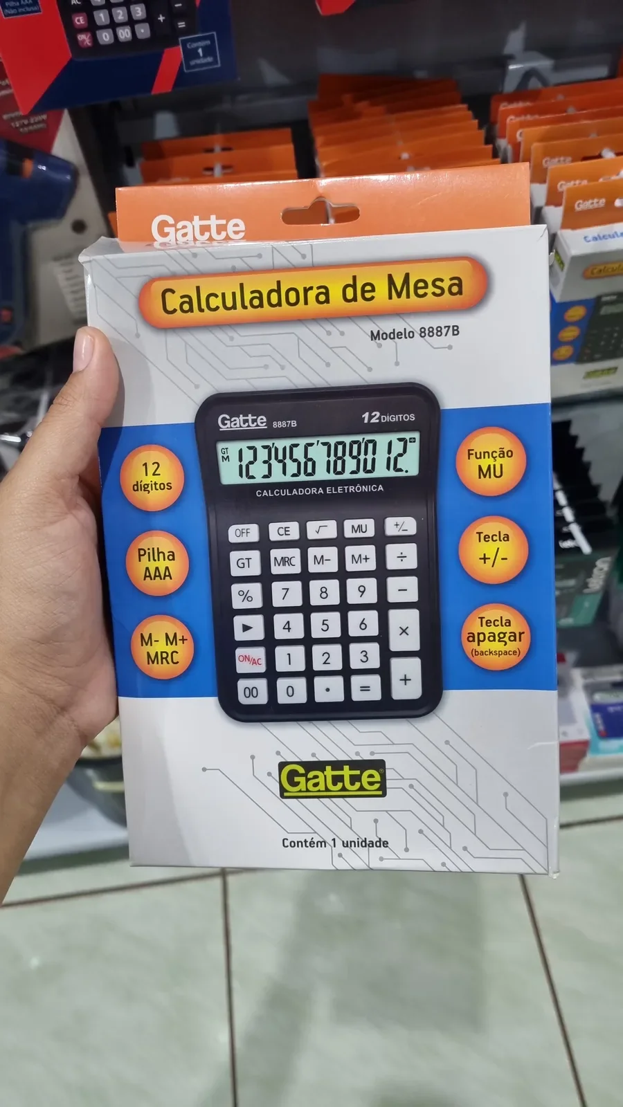 Calculadora de mesa grande na Papelaria Popular em Vilhena