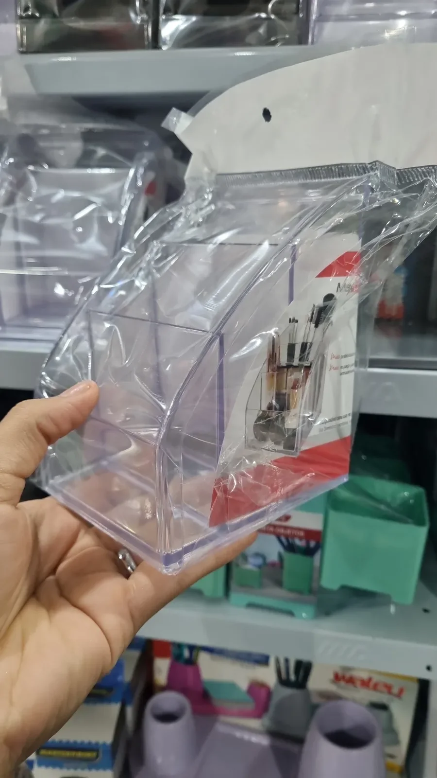 Organizador acrilico transparente na Papelaria Popular em Vilhena
